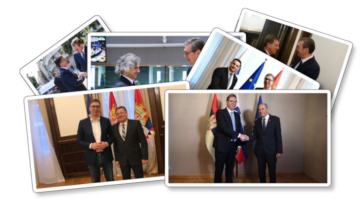 Aleksandar Vučić losing elections in Serbia will inevitably have repercussions in Slovenia as well. Who will feel them most, Zoran Janković or Janez Janša? All these other people shaking his hand sure won't.